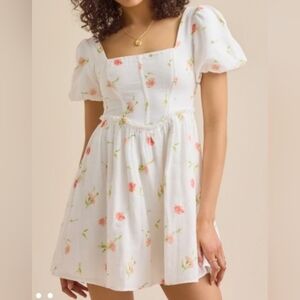 Altar'd State White Floral Mini Dress
